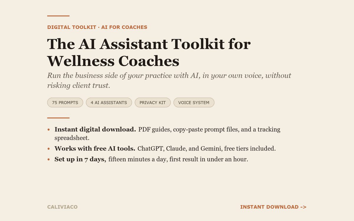 Cover of The AI Assistant Toolkit for Wellness Coaches