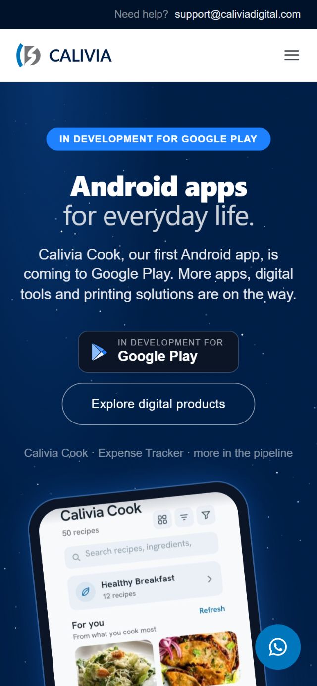 caliviadigital.com on a phone